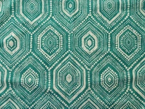RICHLOOM GALLERY IBIZA TEAL GEOMETRIC UPHOLSTERY FABRIC 25"x25" - Picture 1 of 9