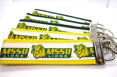 Missouri Southern State Univ Lions Ribbon on Strong Webbing KeyFob Wristlet MSSU - Image 1 of 4