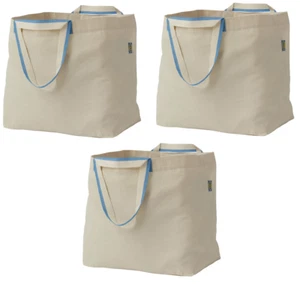 3x Shopping bag Large 13 gallon Capacity Heavy Duty Grocery bags cotton/natural - Picture 1 of 2