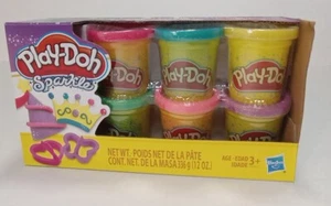 Play-Doh Hasbro Sparkle Set 6 Colors Butterfly & Heart Cutters New Sealed - Picture 1 of 7
