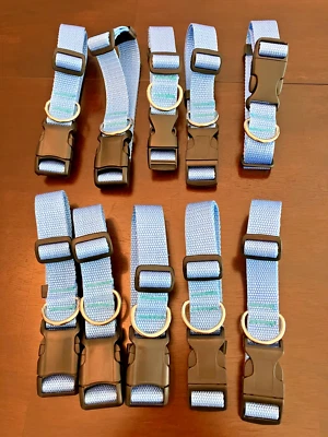 Paquete de 10 collares para perros a granel mediano azul bebé hecho en Estados Unidos refugios criadores veterinarios rescates Foto 1 de 3