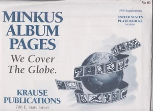 PÁGINAS MINKUS 1998 PARA BLOQUES DE PLACAS DE EE. UU., ¡NUEVO! - Imagen 1 de 1