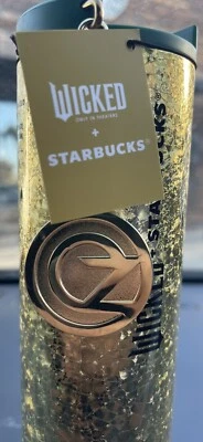 Wicked X Starbucks 16 OZ acero inoxidable sellado al vacío brillo dorado nuevo en mano Foto 1 de 3
