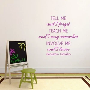 Involve Me And I Learn Wall Decal - Kids, Nursery, Playroom, Classroom, Sticker - Picture 1 of 3