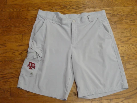 Texas A&M Aggies Columbia PFG Gray NCAA Licensed Stretch Bermuda Shorts Size 38 Cover