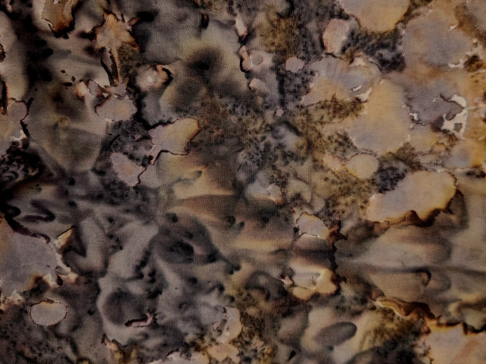 brown/gold batik cotton fabric by the yard - Image 1 of 1