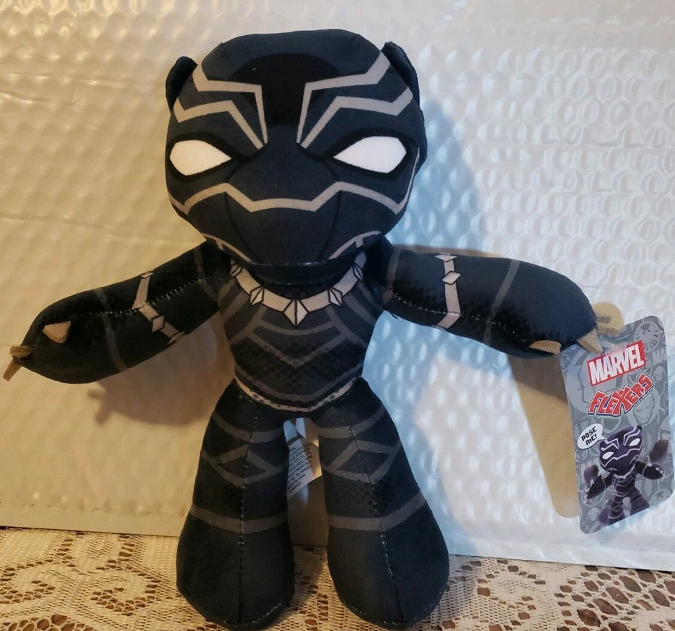 Black Panther Marvel Flexers Poseable Plush Doll 9in -