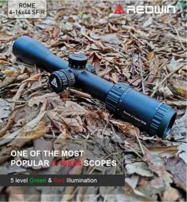 Red Win Rome 4-16x44 Scope, HMD-1 Reticle, 30mm tube, R/G Illum, IPX6 Waterproof - Image 1 of 4