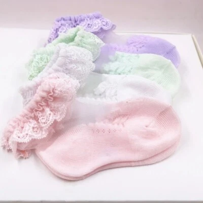 Soft Lace Mesh Cotton Breathable Socks for Kids Summer Newborn Baby Girl Socks - Image 1 of 4
