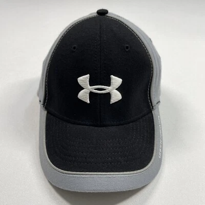 Under Armour Hat Cap Men’s Black Gray 4-Way Stretch Wool Blend One Size - Image 1 of 4