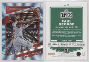 2021-22 Panini Donruss Holo Teal Laser Paul George #32