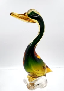 Adesivo MCM Murano Italia Fatto a mano Vetro Veneziano 9" Cigno Anatra Ambra Verde Verde Verde Verde Verde - Foto 1 di 12