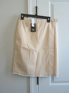 NWT Brooks Brothers Womens Yellow Striped Wrap Skirt - Size 8 $168 - Picture 1 of 6
