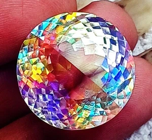 Loose Gemstone Mystic Quartz Rainbow Color Round Shape 64.25 Ct Certified - Imagen 1 de 8
