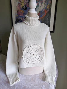 Original NOPPIES Maternity Roll Neck Cream Jumper Size M/L Chest 40" Never Worn - Picture 1 of 16