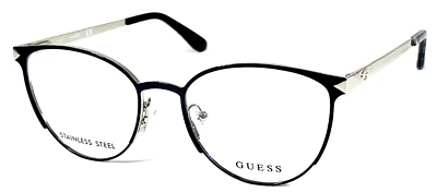 GUESS GU2665 001 NOS Black/Silver Women’s Eyeglasses Frame 51-17-135 - Image 1 of 4
