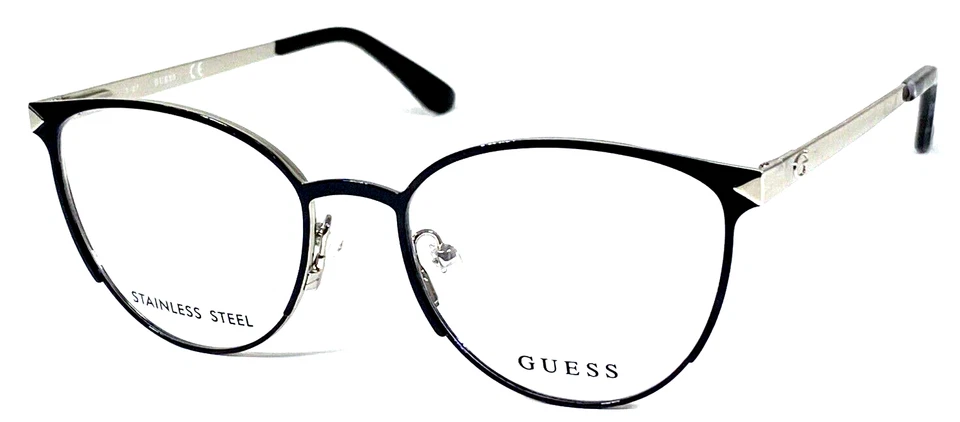 GUESS GU2665 001 NOS Black/Silver Women’s Eyeglasses Frame 51-17-135 - Image 1 of 4