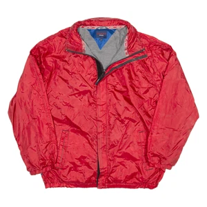TOMMY HILFIGER JEANS Lined Rain Jacket Red Mens L - Picture 1 of 6