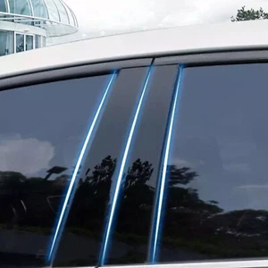 Black Pillar Posts for Cadillac CTS 14-15 (4dr Sedan) 6pc Set Door Trim Cover - Foto 1 di 6
