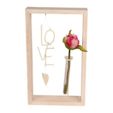 Rahmen mit Vase "Love", Holz/Glas, ca. 18 x 30 cm