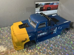 ARRMA notorious Clipless Blue Body Shell Cover Complete Yellow 6s 1/8 V6 Newest - Picture 1 of 6