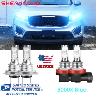 4X For Kia Sorento 2015-2019 H7 & H11 Headlight LED Combo 8000K Bulbs Kit US - Image 1 of 4