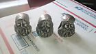Vintage Set Of 3 Christmas Santa Pewter Napkin Rings Home For The Holidays