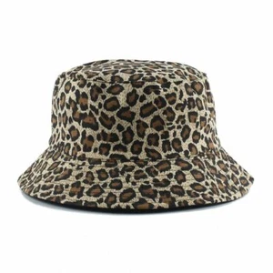 1pc Leopard Print Bucket Hats Reversible Fisherman Panama Hat Unisex Headwear Ac - Picture 1 of 16