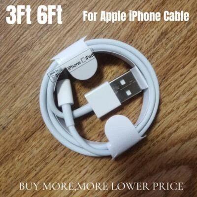 3Pack USB Charger Cable For Apple iPhone 13 12 11 8 7 6 5 XS Charging Cord 3/6Ft - Image 1 of 4