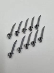 Lego Minifigure Cutlass Swords x 10 grey pirate weapon 2530 NEW (05) - Picture 1 of 4