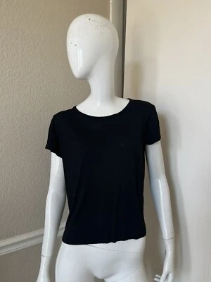 HELMUT LANG Nuevo! Camiseta Jersey Manga Corta Negra 100% Viscosa Talla M Foto 1 de 4