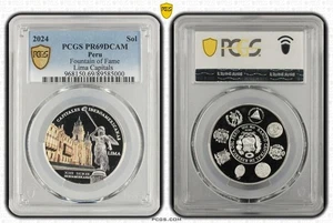 Perú 1 Sol 2024 Plata PCGS PR69 XIII IBEROAMERICANO Lima Capitales - Imagen 1 de 3