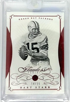 Panini Flawless #111 Bart Starr 2015 genuino rubí 14/15 Foto 1 de 2