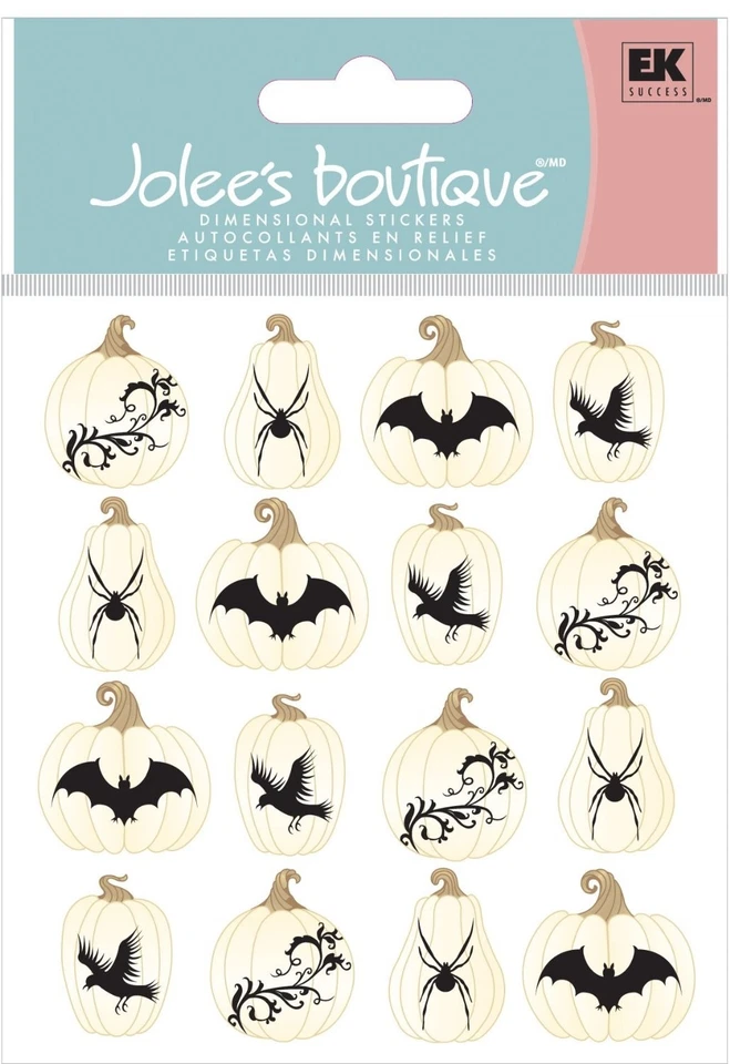 Jolee's White Pumpkin Repeats Scrapbook Stickers  Halloween NIP Free Shipping - Image 1 of 1