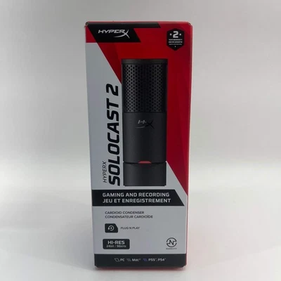 New HyperX SOLOCAST 2 20 Hz - 20 kHz Gaming USB Condenser Microphone HXMI242 - Image 1 of 3
