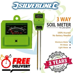 3 in 1 Solar Powered Soil Tester ph Garden Growing Moisture Meter Plant 361447 - Picture 1 of 4