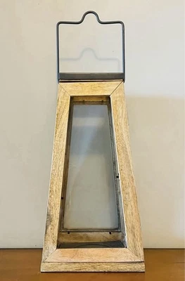 Деревянный и металлический подсвечник с ручкой для помещений/улицы фермерский дом деревенский - Изображение 1 из 3