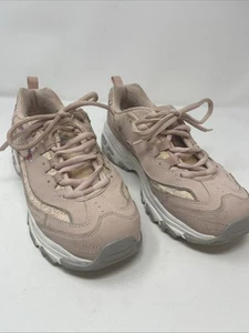 SKECHERS D'LITES TENNIS SHOES PINK FLORAL RHINESTONES SIZE 7.5 SNEAKERS #11977 - Picture 1 of 9