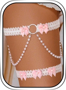 Hochzeit Strumpfband für Braut, Perlen Strumpfgürtel für Braut - Bild 1 von 12