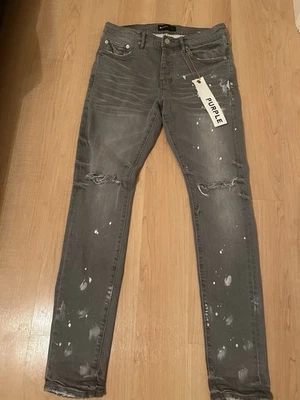 Фиолетовый искусственно состаренный серый джинсовой ткани джинсы размер 30 на 32 подлинный совершенно новый - Изображение 1 из 4