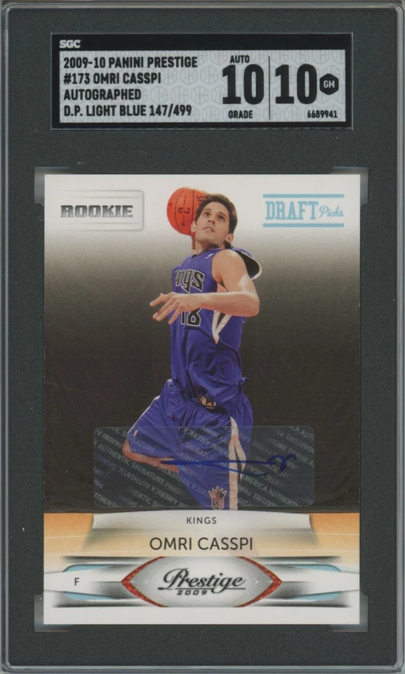 OMRI CASSPI RC AUTO SGC 10 147/499 2009-10 PRESTIGE DRAFT PICKS LIGHT BLUE #173 - Image 1 of 2