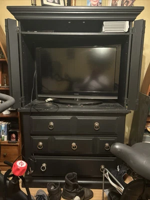 Large Piece Of Furniture, Black In Color Some Scratches - Image 1 of 3