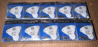 10x Philips 12V 50W GU5.3 Flood Halogen Bulb Cool Beam UV Block - PACK OF 10 - Image 1 of 2