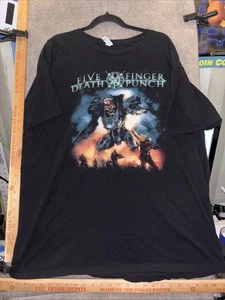 2011 5FDP Five Finger Death Punch Tour Concert Robot Shirt 2010s Size 2XL - Picture 1 of 9