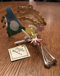 Vintage SILVESTRI by Karen Rossi Fanciful Flights Ornament  -  Golfer Woman - Picture 1 of 7