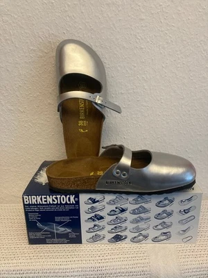Birkenstock Pantolette 38 MARIA small Silver Birkoflor  - Bild 1 von 4
