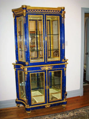 Antigua vitrina francesa de lapislázuli Foto 1 de 4