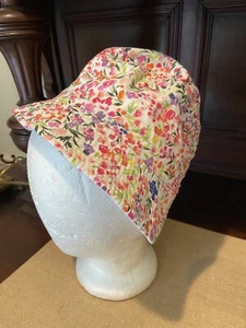 Girls Kids Toddler Hat Multicolor Floral Lined Floppy Cotton Bucket Cap Summer - Picture 1 of 5
