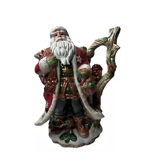 Fitz & Floyd Classics Santa Claus Christmas Lodge Tree Owl Pitcher Centerpiece - Picture 1 of 19