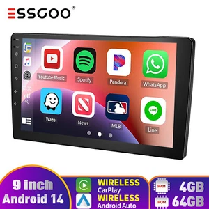 9" 2 DIN Carplay Android 14 Coche Estéreo GPS NAVEGACIÓN WIFI Radio 4+64G USB MP5 Reproductor - Imagen 1 de 11
